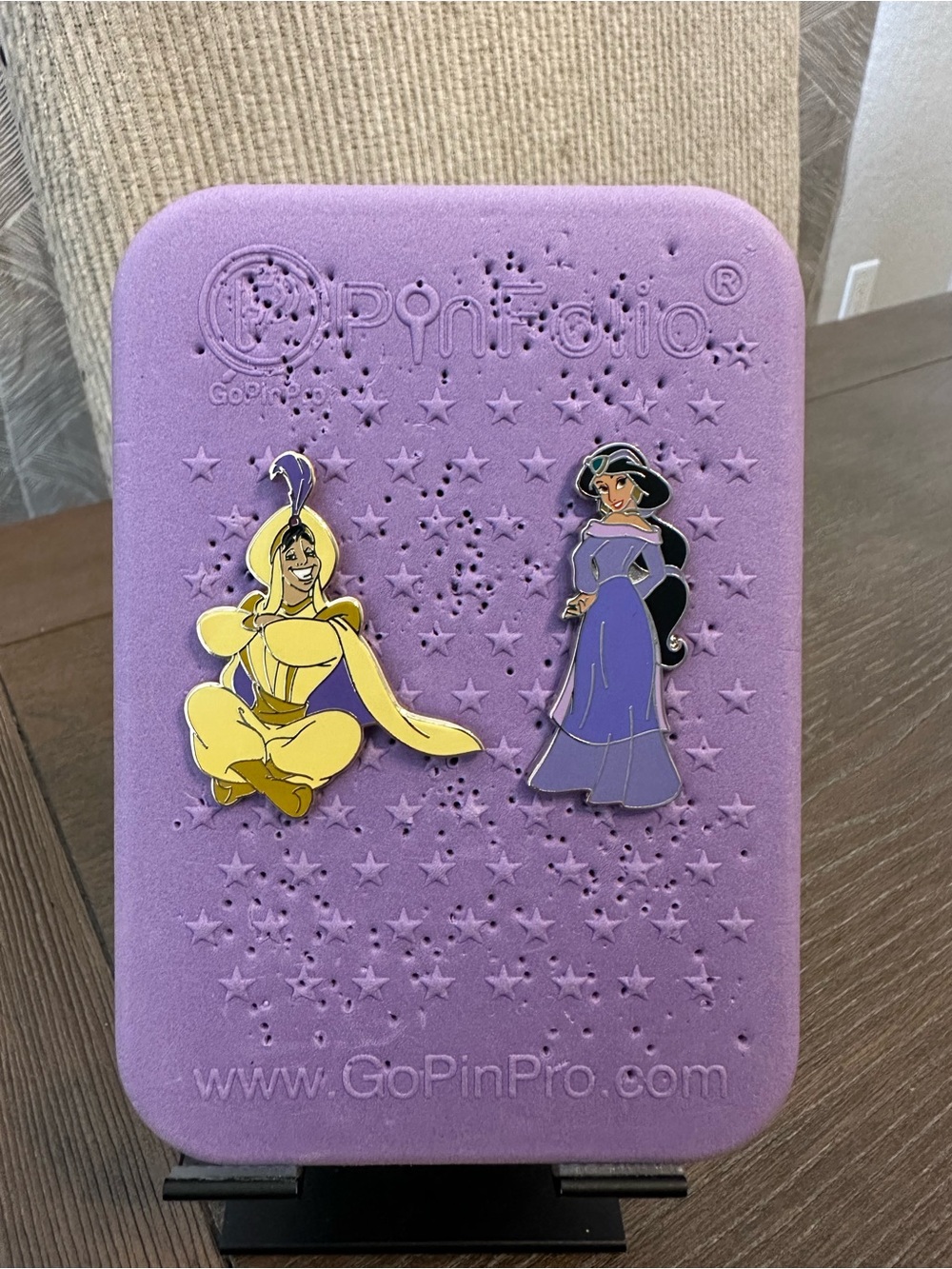 Disney Parks Aladdin and Jasmine Purple Dress Pins